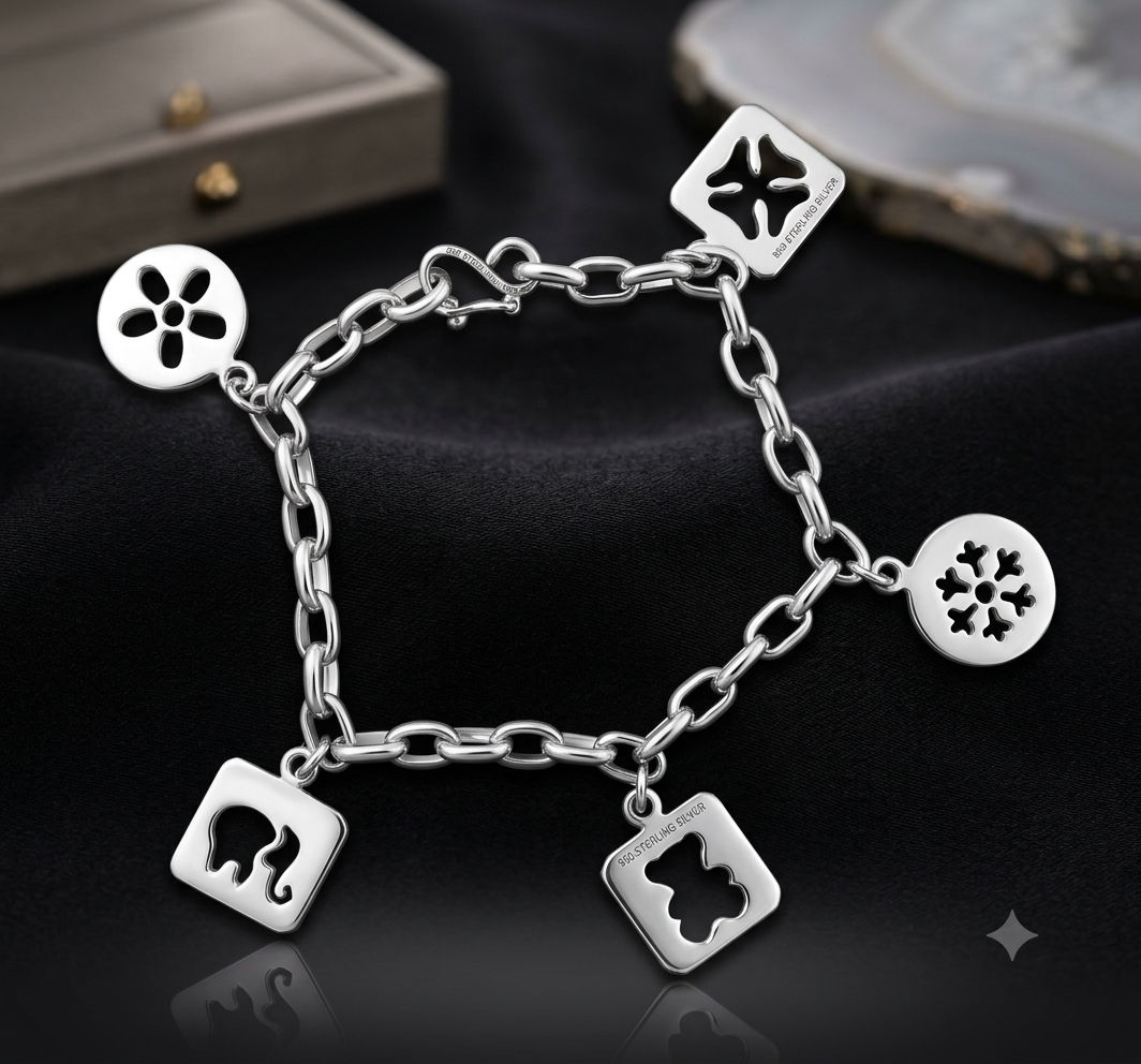 Pulsera de Dijes Iconos en Plata Ley 950