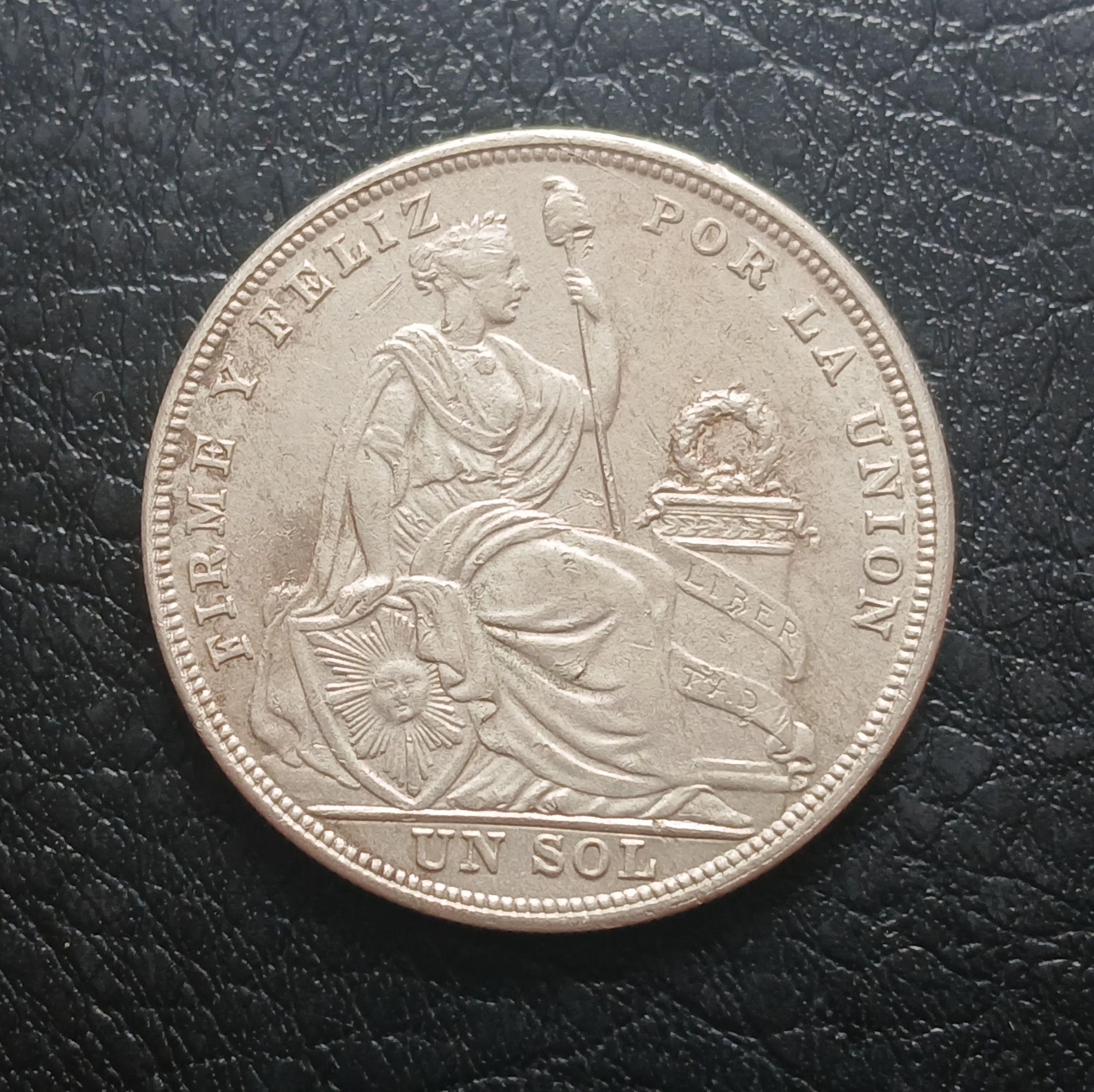 Sol año 1923 Plata 5 décimos