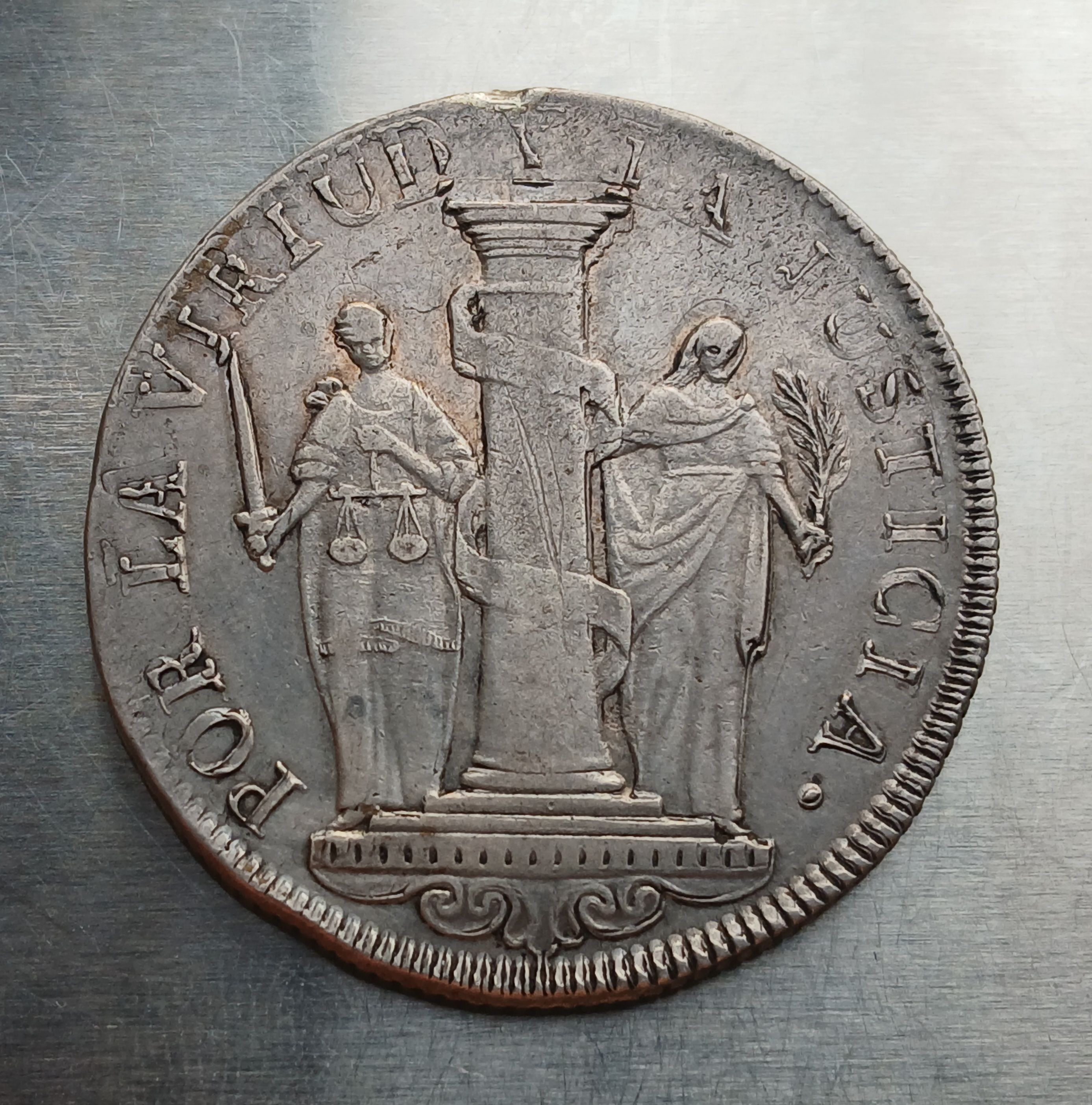 Venta moneda 8 reales Perú Libre año 1822