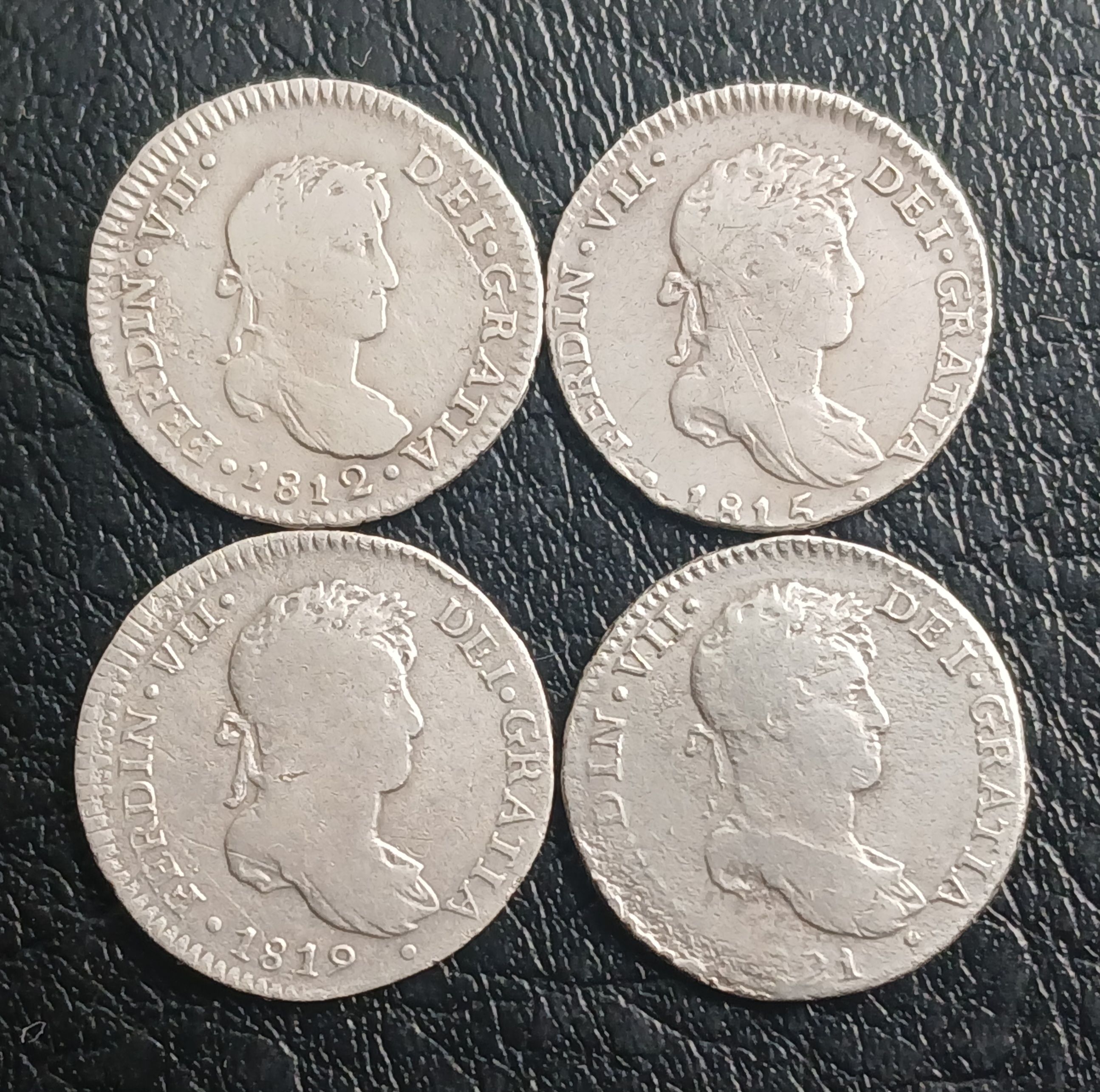 Lote monedas de un real Fernando VII Ceca Lima