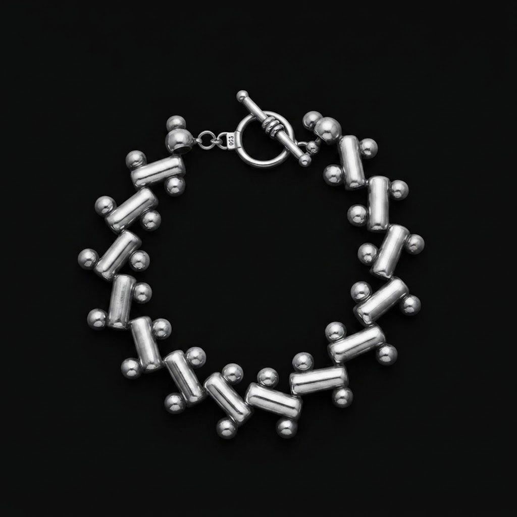 Pulsera Vanguardia Geométrica – Plata 950