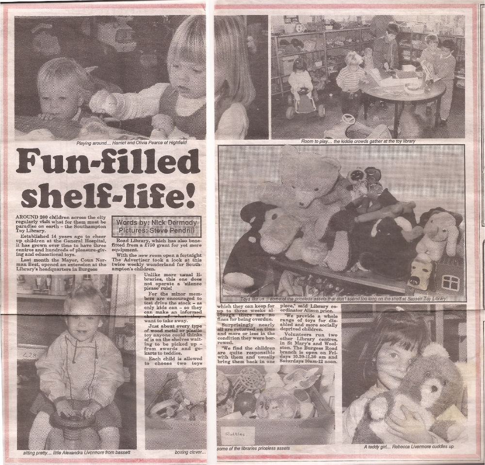 Historic newspaper feature about Community Playlink