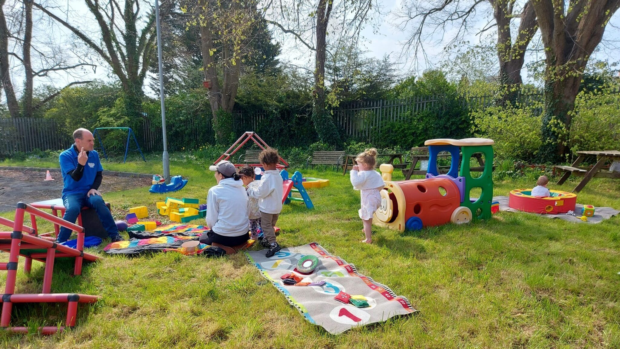 Families spending time together at a toddler group