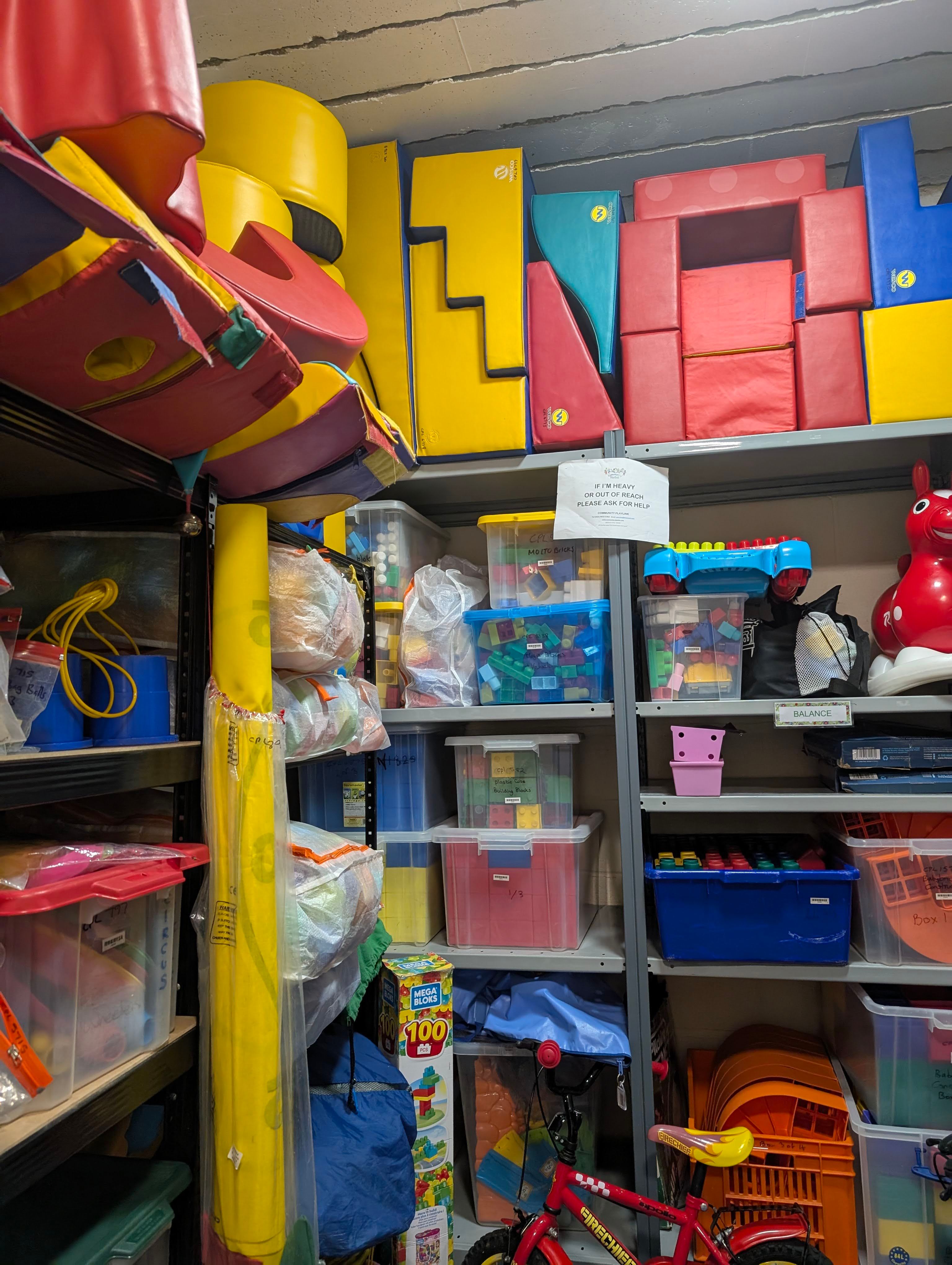 Play equipment in the toy library
