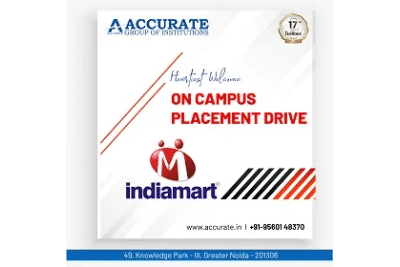 Welcome Indiamart on campus placement drive