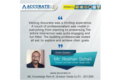  Mr. Roshan Sohail for the glowing review