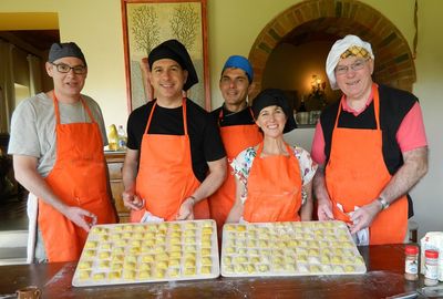 Cooking and Drinking in a Tuscan Farmhouse