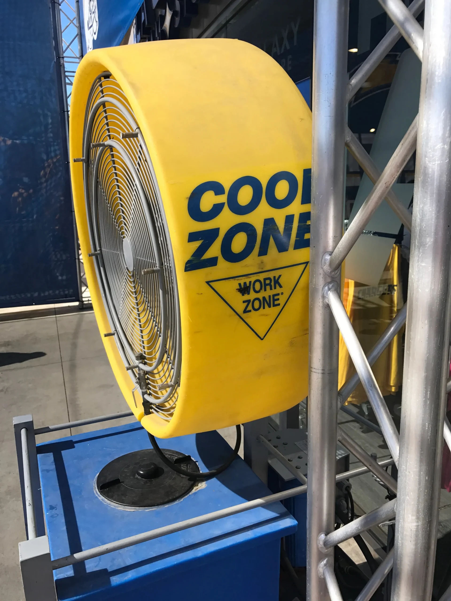 Cool Zone misting fan for a Huntington Beach outdoor event