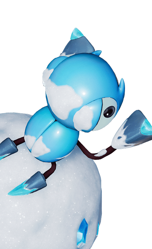 Baleetle in its Snowfield Form, No. 057 in the Aniimo Dex