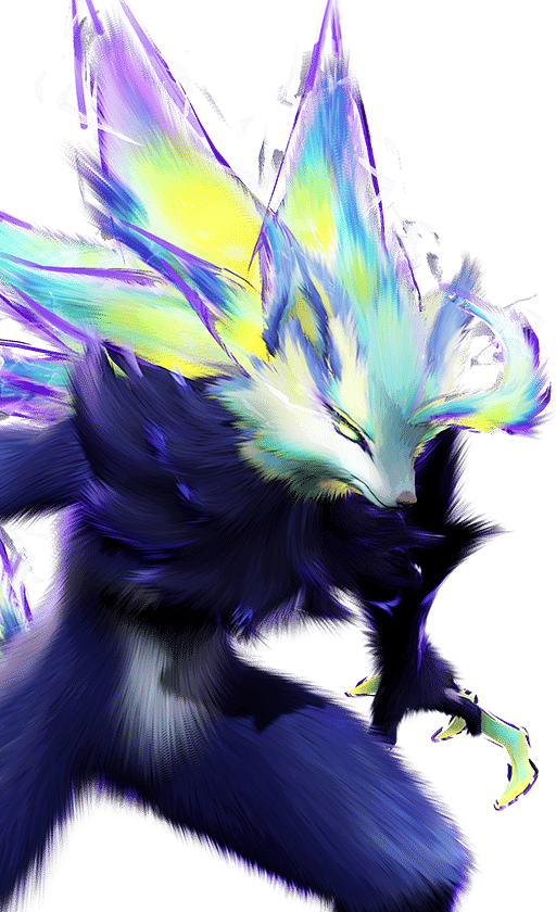 Blazen in its Prismana Form, No. 049 in the Aniimo Dex