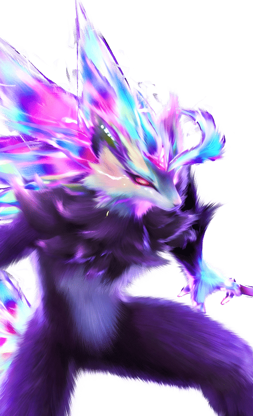 Blazen in its Umbrabow Form, No. 049 in the Aniimo Dex