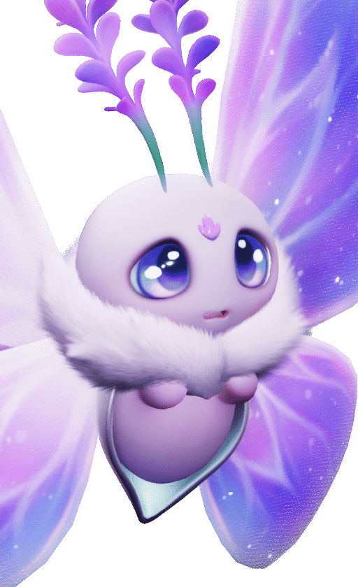 Flutternym in its Sea of Flowers Form, No. 029 in the Aniimo Dex
