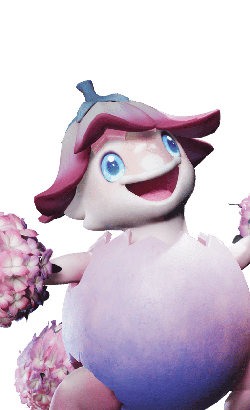 Pomegg in its Sea of Flowers Form, No. 037 in the Aniimo Dex
