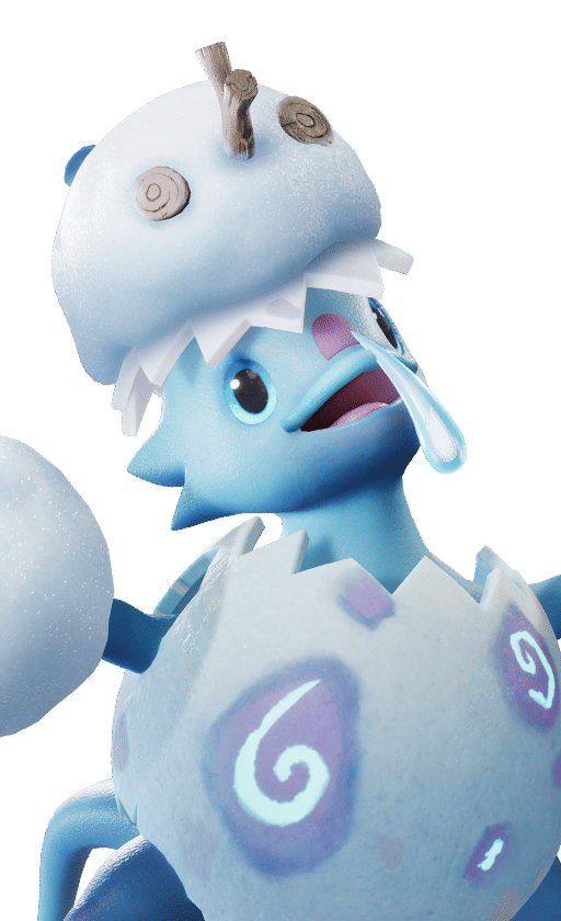 Pomegg in its Snowfield Form, No. 037 in the Aniimo Dex