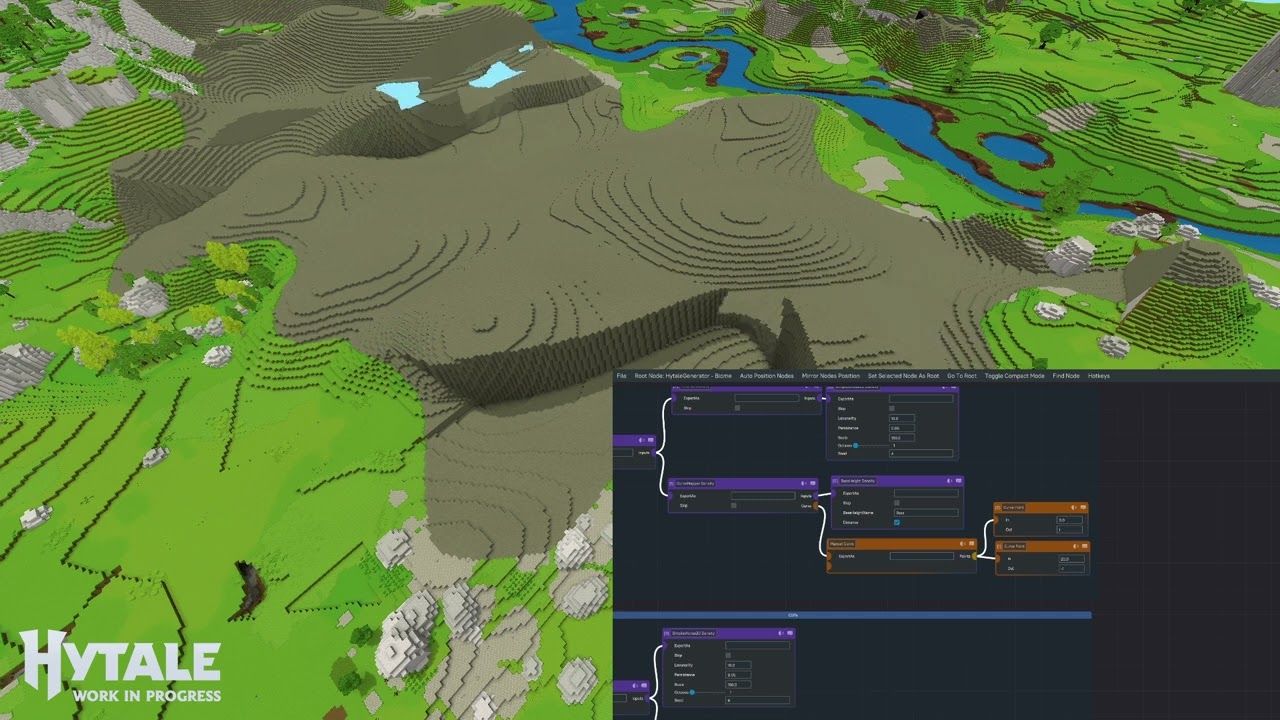 Hytale WorldGen V2 visual node editor interface