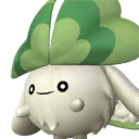 Clovee, Palworld Paldeck No. 014 - a small green Pal with a clover leaf on its forehead