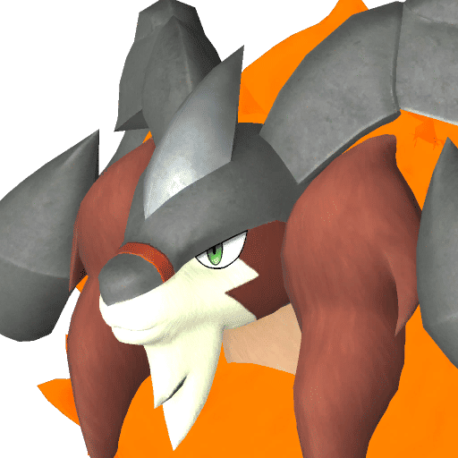 Arsox, Palworld Paldeck No. 058 - a fierce Fire ox with flaming mane, tail and horns