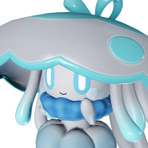 Jelliette, Palworld Paldeck No. 045 - a cheerful sunlit Water jellyfish