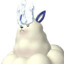 Kingpaca Cryst, Palworld Paldeck No. 021B - the azure Ice variant of Kingpaca