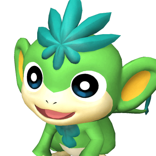 Tanzee, Palworld Paldeck No. 023 - a small green monkey-like Pal