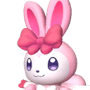 Ribbuny, Palworld Paldeck No. 044 - a cheerful Neutral rabbit with ribbon-like ears