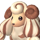 Woolipop Terra, Palworld Paldeck No. 039B - an earth-brown candy sheep variant with a bitter scent