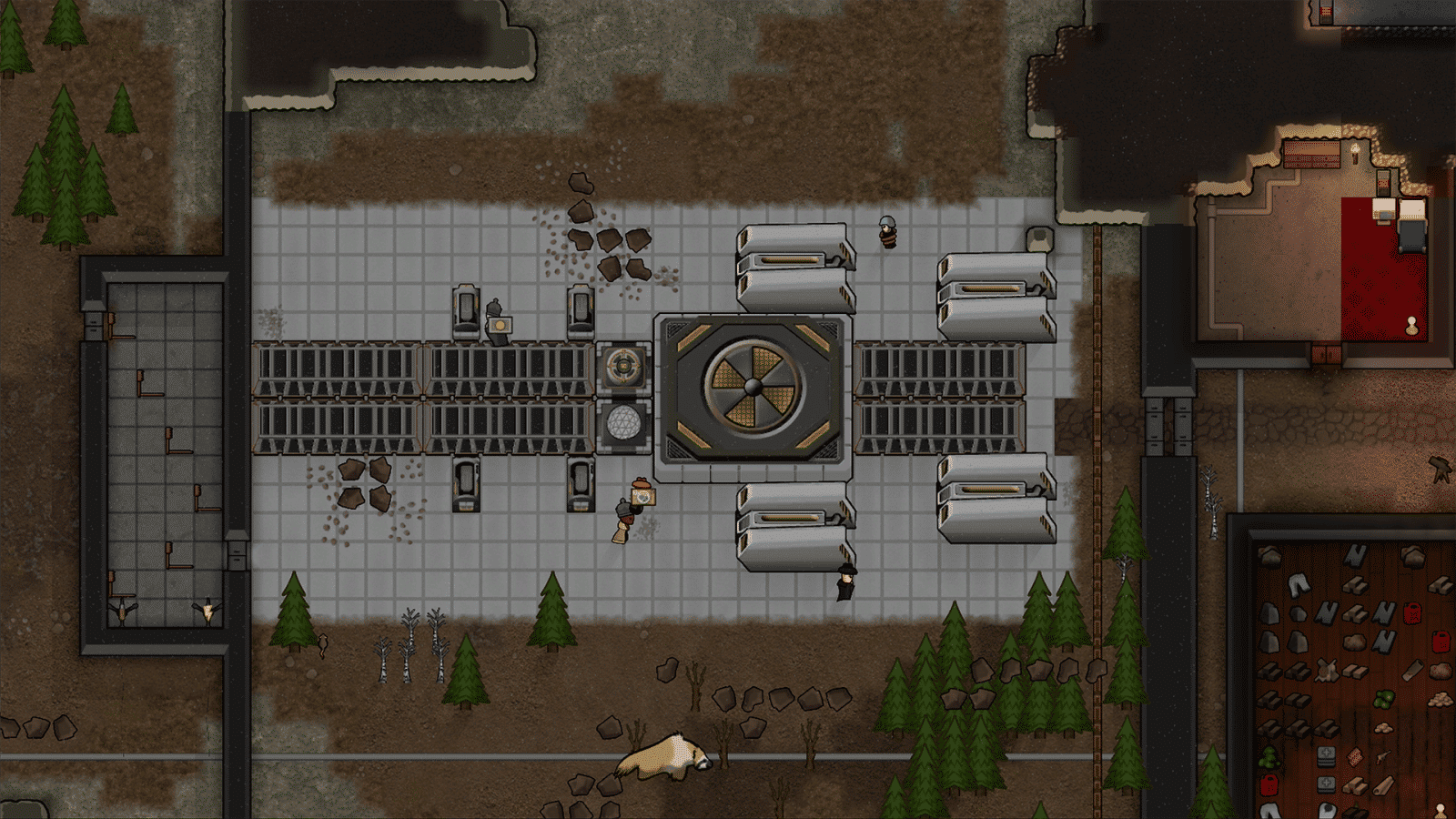 A ship under construction in RimWorld