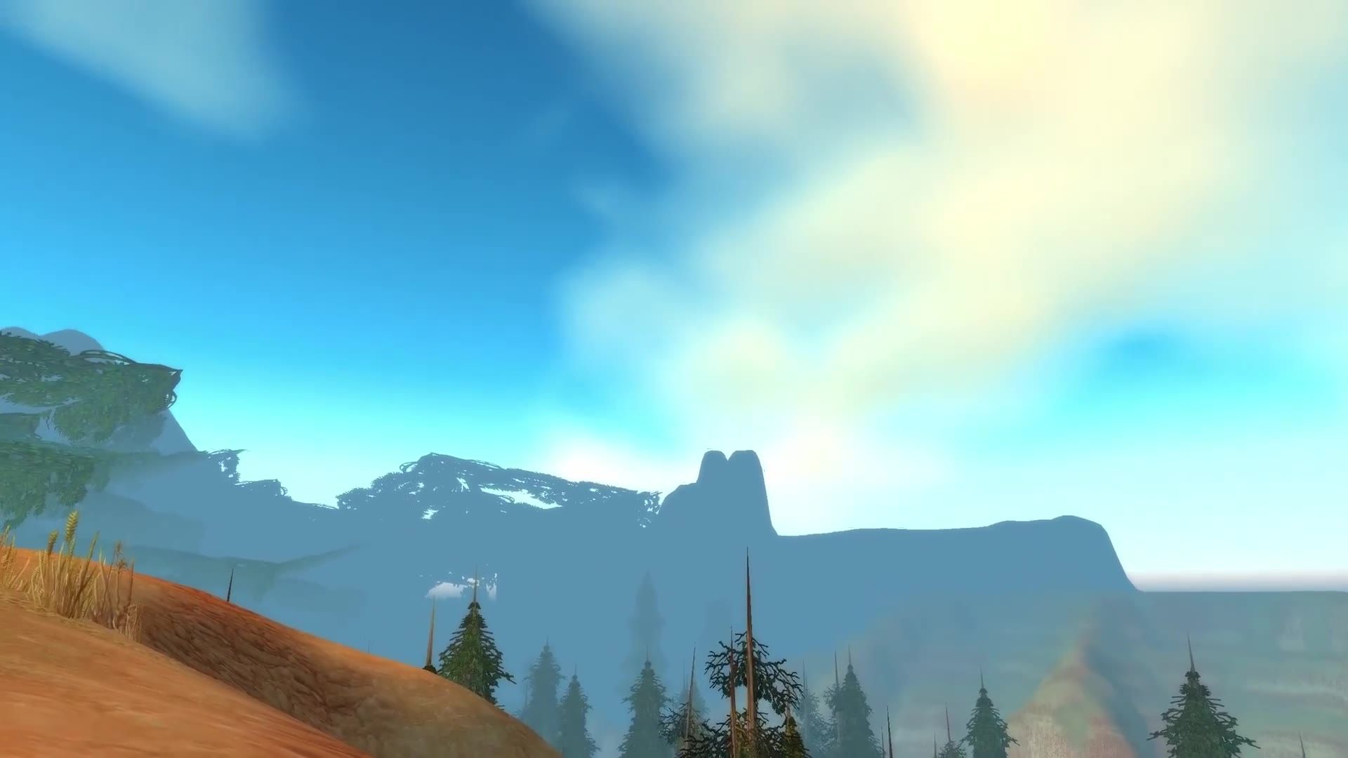 World of Warcraft Classic — the Barrens looking north into distance fog