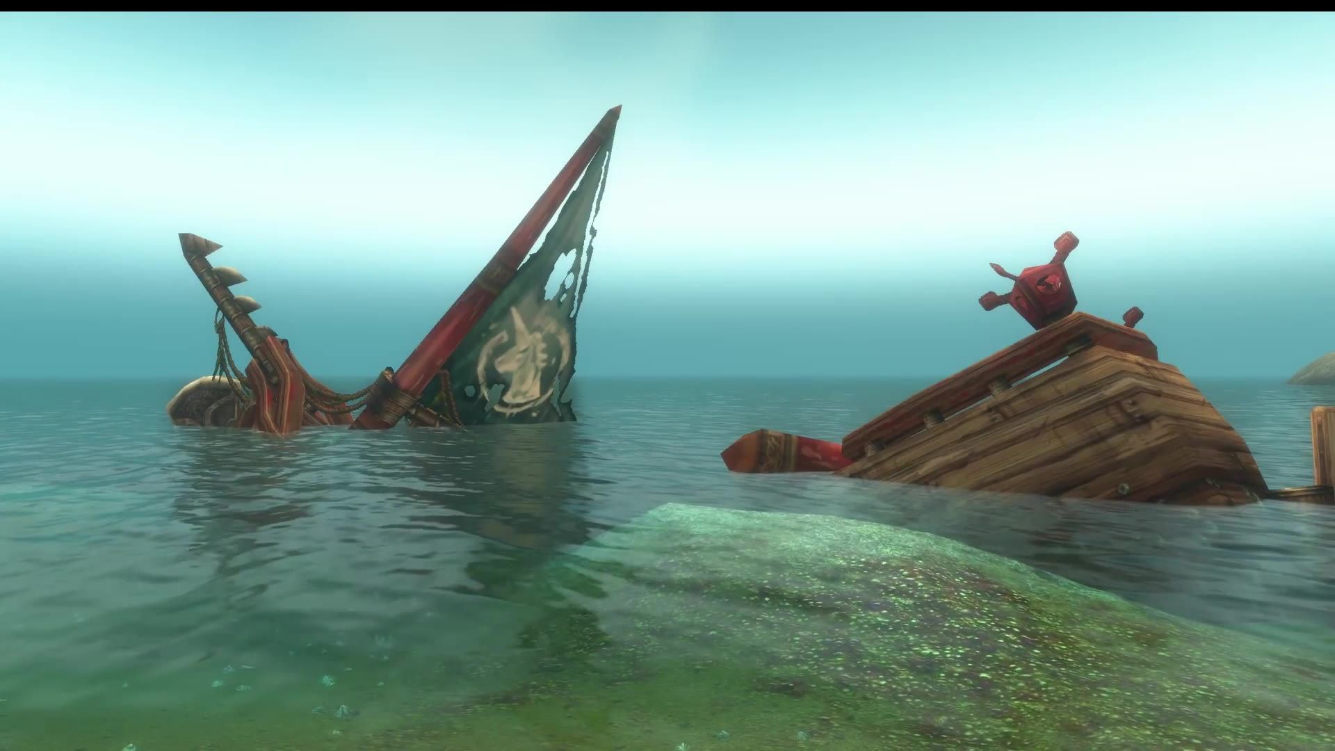 World of Warcraft: Forever — the same shipwreck with the new water shader
