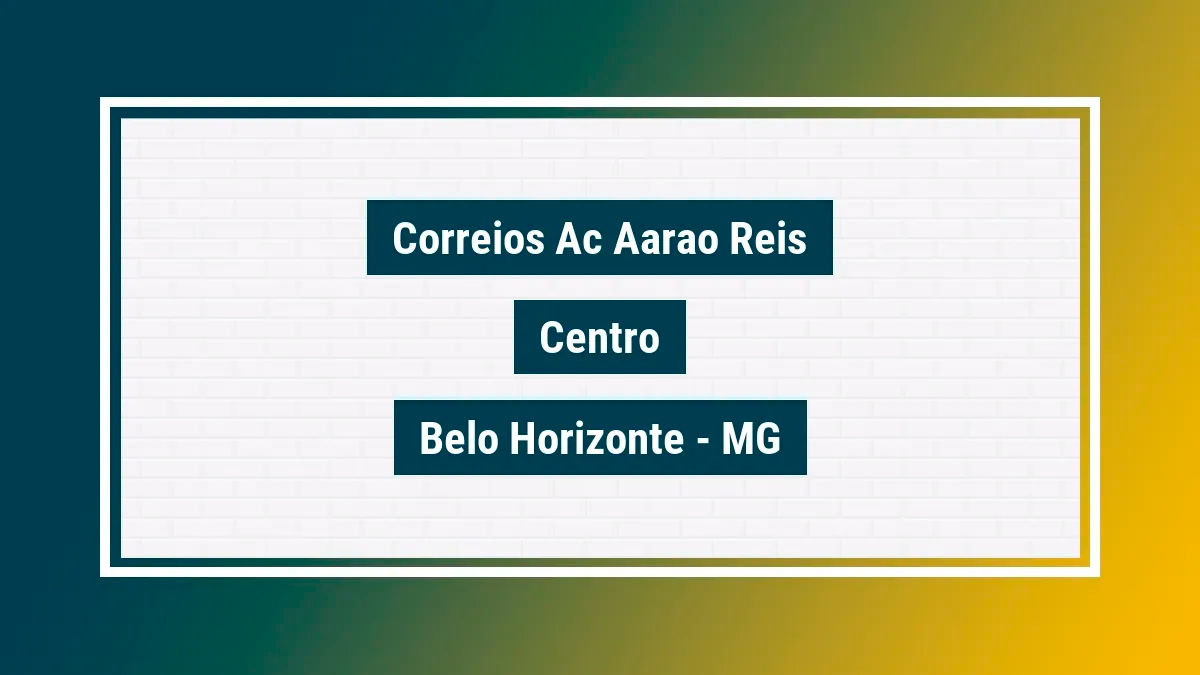 Imagem ilustrativa unidade de agência dos correios ac aarao reis centro belo horizonte mg