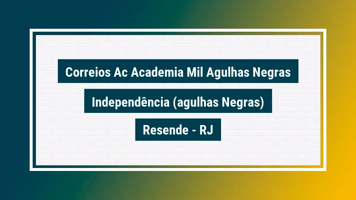 Imagem ilustrativa unidade de agência dos correios ac academia mil agulhas negras independência (agulhas negras) resende rj