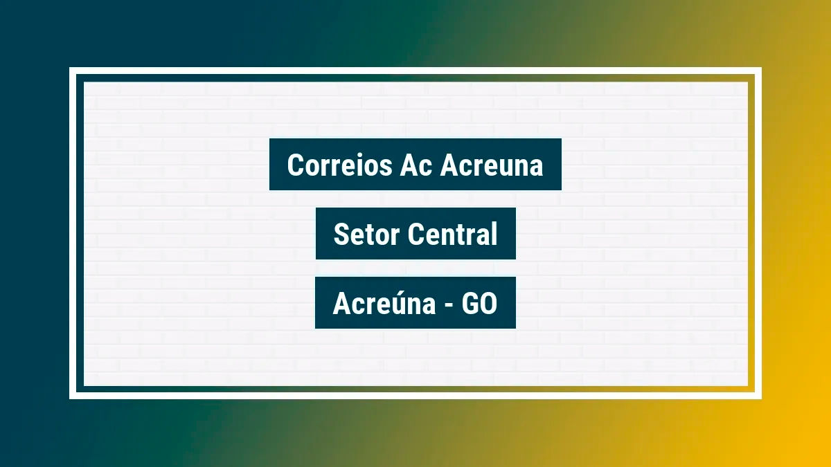 Imagem ilustrativa unidade de agência dos correios ac acreuna setor central acreúna go