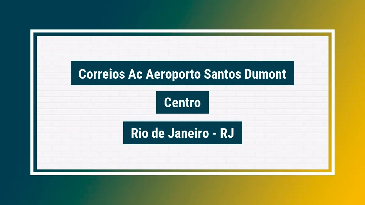 Imagem ilustrativa unidade de agência dos correios ac aeroporto santos dumont centro rio de janeiro rj