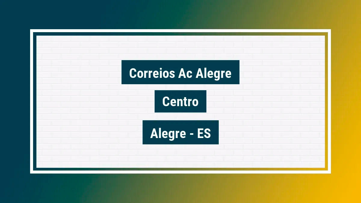 Imagem ilustrativa unidade de agência dos correios ac alegre centro alegre es