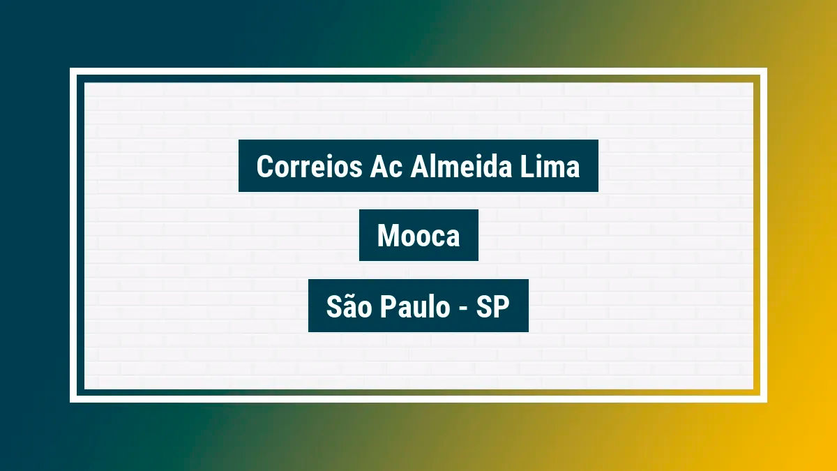 Imagem ilustrativa unidade de agência dos correios ac almeida lima mooca são paulo sp