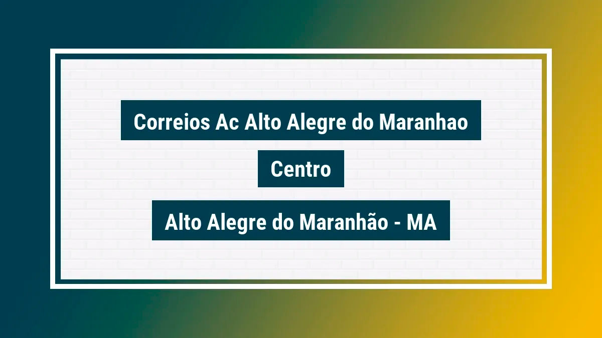 Imagem ilustrativa unidade de agência dos correios ac alto alegre do maranhao centro alto alegre do maranhão ma