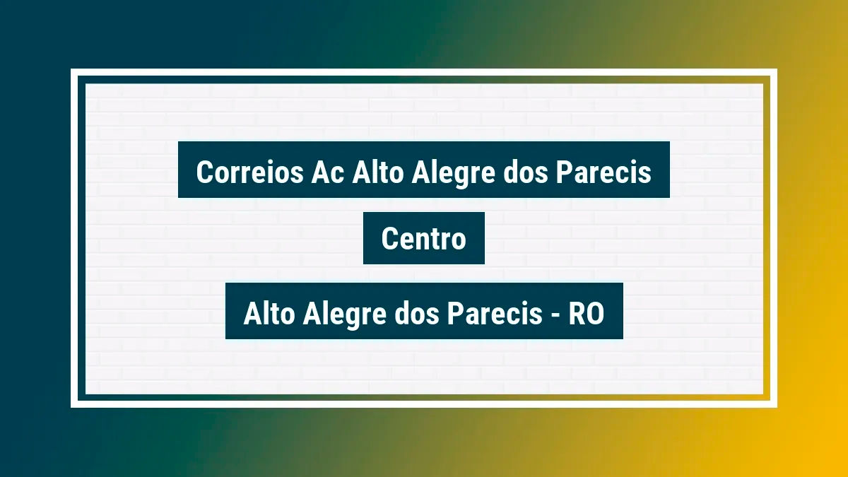 Imagem ilustrativa unidade de agência dos correios ac alto alegre dos parecis centro alto alegre dos parecis ro