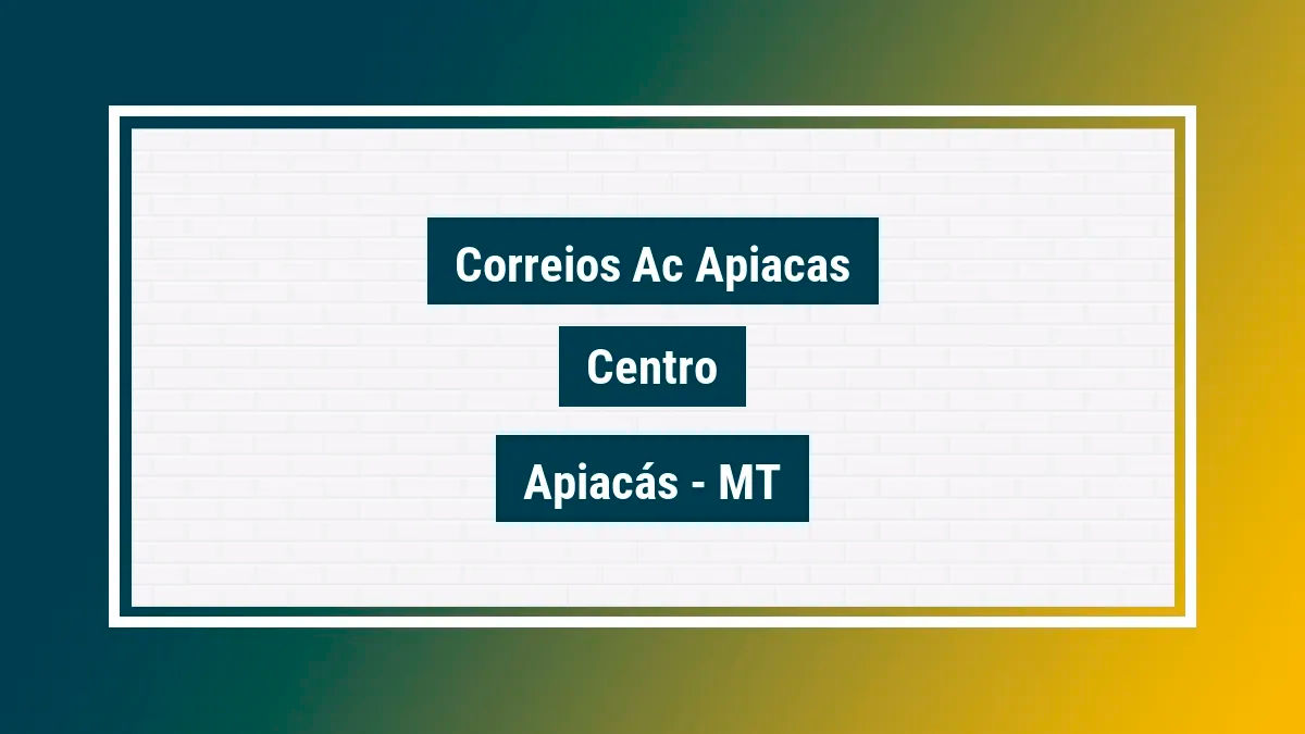 Imagem ilustrativa unidade de agência dos correios ac apiacas centro apiacás mt