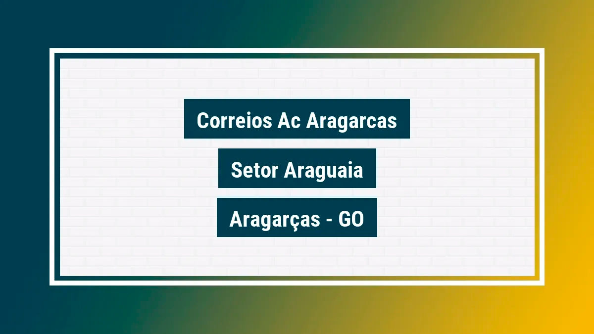 Imagem ilustrativa unidade de agência dos correios ac aragarcas setor araguaia aragarças go