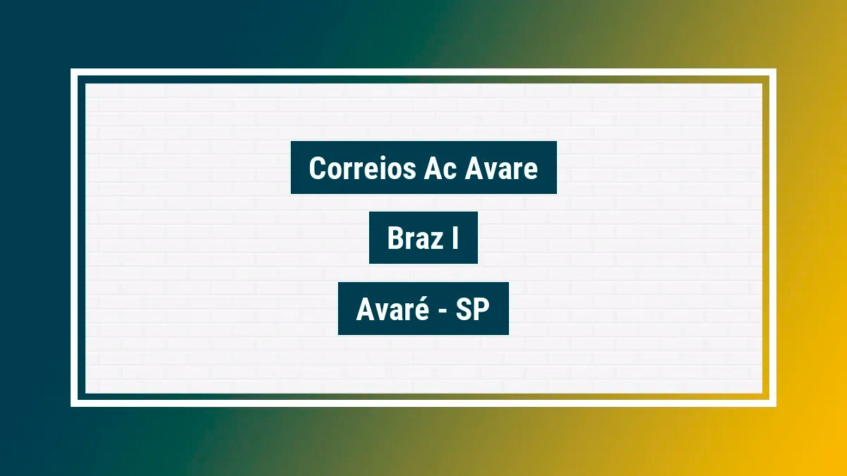 Imagem ilustrativa unidade de agência dos correios ac avare braz i avaré sp