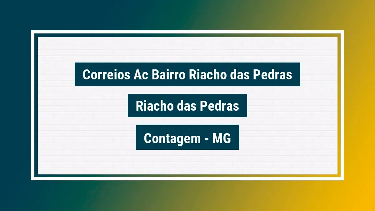 Imagem ilustrativa unidade de agência dos correios ac bairro riacho das pedras riacho das pedras contagem mg