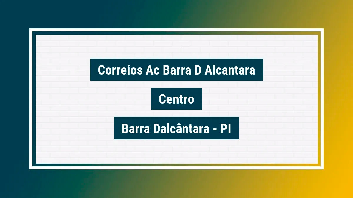 Imagem ilustrativa unidade de agência dos correios ac barra d alcantara centro barra dalcântara pi