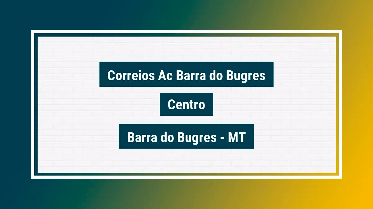 Imagem ilustrativa unidade de agência dos correios ac barra do bugres centro barra do bugres mt