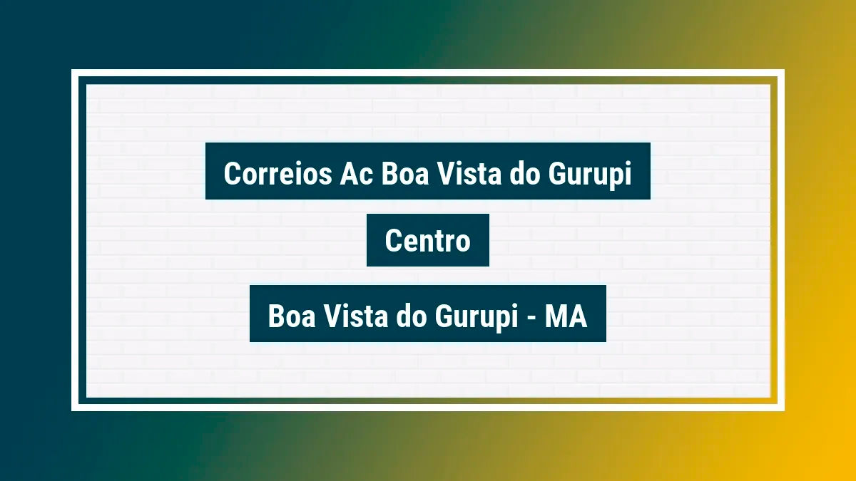 Imagem ilustrativa unidade de agência dos correios ac boa vista do gurupi centro boa vista do gurupi ma