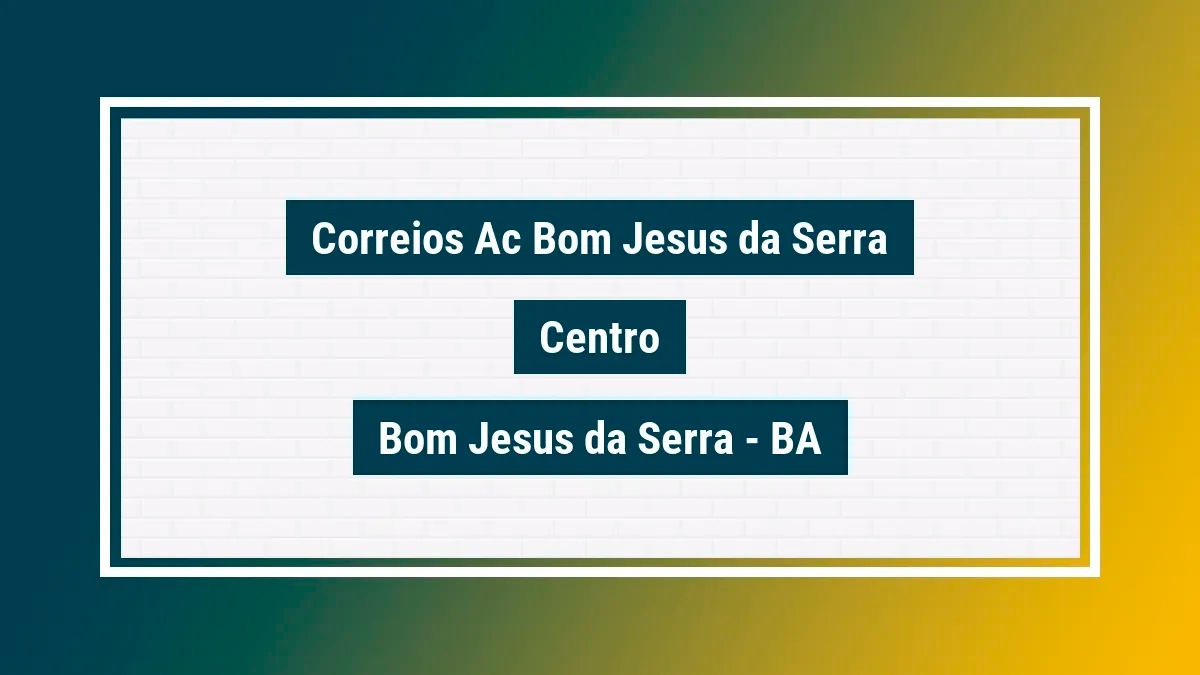 Imagem ilustrativa unidade de agência dos correios ac bom jesus da serra centro bom jesus da serra ba