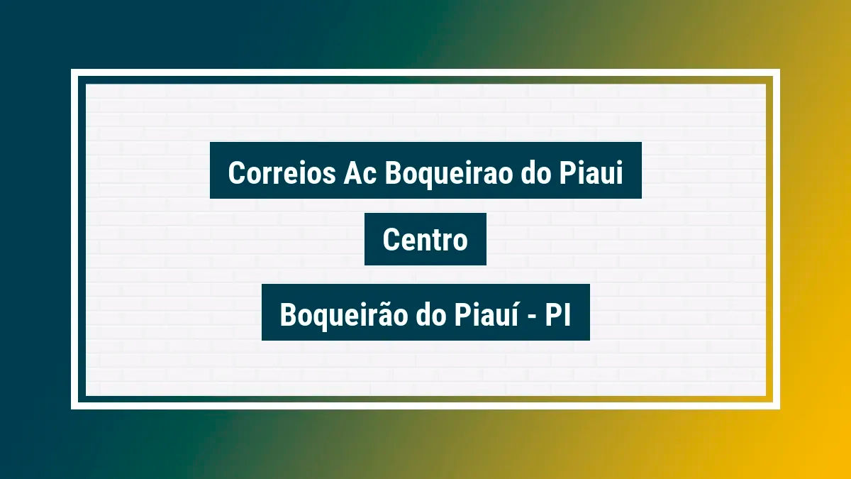 Imagem ilustrativa unidade de agência dos correios ac boqueirao do piaui centro boqueirão do piauí pi