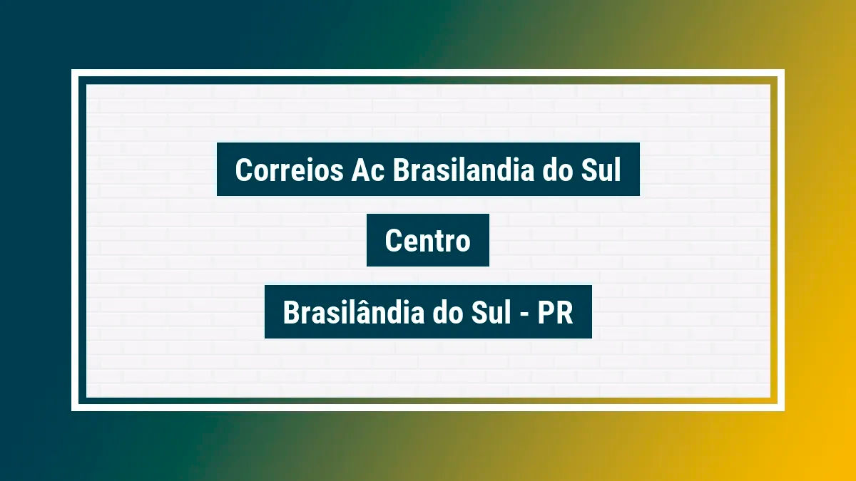 Imagem ilustrativa unidade de agência dos correios ac brasilandia do sul centro brasilândia do sul pr