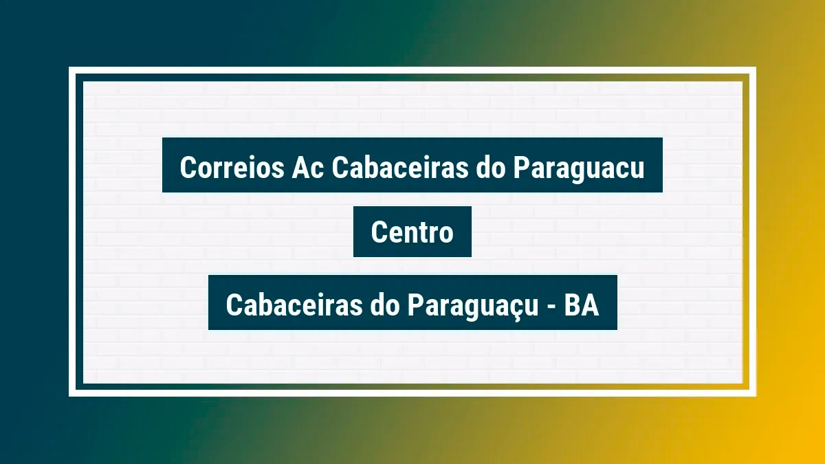 Imagem ilustrativa unidade de agência dos correios ac cabaceiras do paraguacu centro cabaceiras do paraguaçu ba