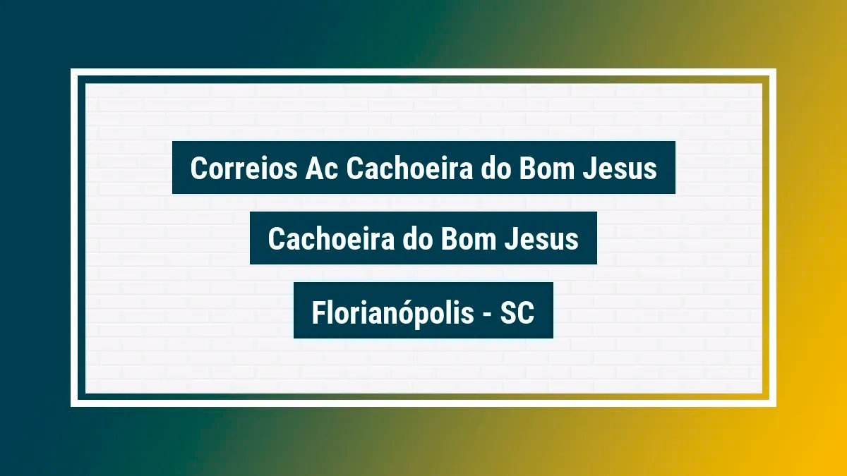 Imagem ilustrativa unidade de agência dos correios ac cachoeira do bom jesus cachoeira do bom jesus florianópolis sc