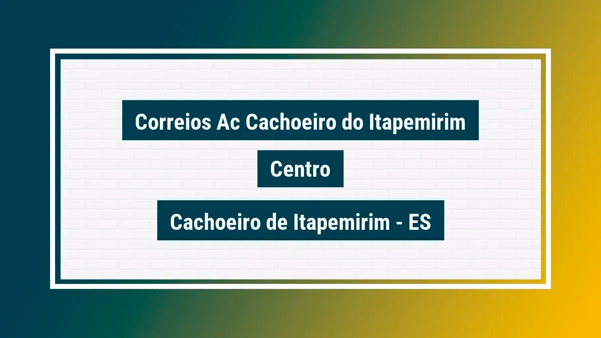 Imagem ilustrativa unidade de agência dos correios ac cachoeiro do itapemirim centro cachoeiro de itapemirim es